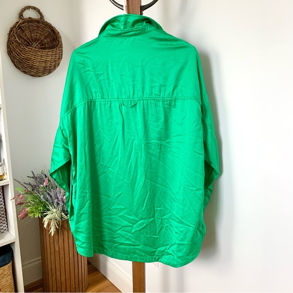 NWT Zara Satin Effect Oversized Shirt Jacket Shacket green - Picture 7 of 16